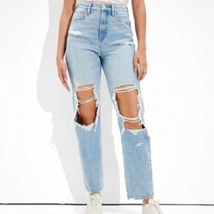American Eagle High Rise Boyfriend Ripped Jeans